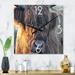 Designart 'Scottish Cow On Moorland III' Farmhouse Metal Wall Clock