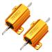 25W 300 Ohm Aluminium Housing Chassis Mount Wirewound Power Resistors Gold 2pcs - Gold Tone