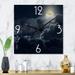 Designart 'Cloudy Full Moon Night' Nautical & Coastal Metal Wall Clock