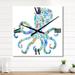 Designart 'Octopus Made Of Octopus' Large Nautical & Coastal Metal Wall Clock