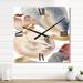 Designart 'Abstract With Red Pink Beige and Gold Spots Pastel' Modern Large Wall Clock