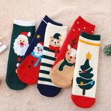 Baywell 5 Pairs Toddler Kids Christmas Crew Socks Holiday Socks Colorful Winter Festive Socks Novelty Santa Claus Socks 3-5Y