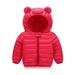 Holiday Deals! ZCFZJW Winter Warm Down Coats with Cute Ear Hoodie for Kids Baby Boy Girls Super Thick Padded Puffer Jacket Lightweight Zip Up Hooded Coat Outwear(Red 12-18 Months)