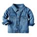 IBTOM CASTLE Toddler Baby Girls Boys Denim Jacket Long Sleeve Button Down Jeans Coat Ripped Hooded Top Fall Cowboy Casual Outwear Clothes 4-5 Years Blue