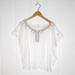 American Eagle Outfitters Tops | American Eagle Outfitters Boho Embroidered Peasant Cotton Blouse Size Large | Color: White | Size: L