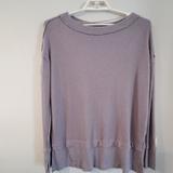 Free People Tops | Free People We The Free Phoenix Thermal Top Womens Small Blue Gray Oversized | Color: Gray | Size: S
