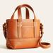 J. Crew Bags | H.P{J. Crew}Rich Oak Leather Mini Montauk Tote Bag | Color: Brown | Size: Approx: 5 1/4"H X 6"W X 3 2/4"D.