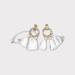 J. Crew Jewelry | J.Crew Crystal Pave White Tassel Earrings 2" | Color: Gold/White | Size: Os