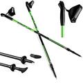 SPOKEY Meadow klappbare Wanderstöcke, faltbar, verstellbar 105-135 cm, Nordic Walking Stöcke Damen und Herren mit AntiShock Stoßdämpfungssystem (Grün-Schwarz), L