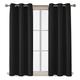 My Home Store Black Blackout Curtains-Super Soft 2 Panels Thermal Curtains with Eyelets and Tie Backs-Noise Reduce & Energy Saving window curtains for bedroom, Living Room and Offices W66” ×L90”