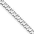 925 Sterling Silver Rhodium Plated 4.5mm Flat Curb Chain Necklace Jewelry Gifts for Women - 66 Centimeters