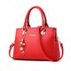 NICOLE & DORIS Fashion Women Handbags Tote Bag Elegant Top Handle Bags Ladies Cross Body Shoulder Bag PU Leather Work Bag Simple Satchel Bag with Pendant Red