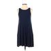Gap Outlet Casual Dress - A-Line Scoop Neck Sleeveless: Blue Print Dresses - Women's Size Small