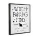 Stupell Industries Witch Parking Humorous Halloween Toad Grain Pattern by Daphne Polselli - Floater Frame Textual Art on Canvas Canvas | Wayfair