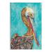 Stupell Industries Beautiful Pelican Bird Vivid Collaged Patterns Design by Lisa Morales - Unframed Painting on MDF in Blue/Brown | Wayfair