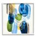 Stupell Industries Vivid Blue Circle Shapes Abstract Pebbled Design by Liz Jardine - Floater Frame Painting on Canvas in Blue/Green/White | Wayfair
