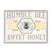 Stupell Industries Sweet Honey Bumble Bee Sign Country Tartan Banner by Jennifer Pugh - Floater Frame Graphic Art on Canvas in White/Yellow | Wayfair