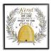 Stupell Industries Kind Words Comforting Bee Hive Phrase Botanical Laurels by Deb Strain - Floater Frame Graphic Art on Canvas | Wayfair