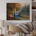 Millwood Pines Morning Sunlight Through the Pine & Fir Forest - Unframed Graphic Art on Wood Metal in Blue/Brown/Green | Wayfair