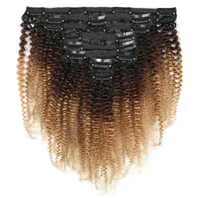 Tinashe Beauty-Extensions de Cheveux Humains Afro Crépus Bouclés à réinitialisation 8 Pièces Tête