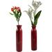 Ivy Bronx Middelburg Handmade Ceramic Table Vase Ceramic in Red | 9.2 H x 2.3 W x 2.3 D in | Wayfair 7CC2A9A102DD42F0929353978895E28A