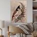 Winston Porter Vintage Beautiful Bird on A Branch - Unframed Painting on Wood Metal in Brown/Gray | 32 H x 16 W x 1 D in | Wayfair