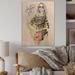 House of Hampton® Trendy Fashion Girl - Unframed Painting on Wood in Black/Brown/Green | 20 H x 12 W x 1 D in | Wayfair