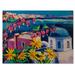 Winston Porter Colorful Traditiona Santorini Churches - Unframed Photograph on Wood Metal in Blue/Brown/Pink | 16 H x 32 W x 1 D in | Wayfair