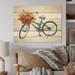 August Grove® Bicycle w/ Autumn Apples Basket Bicycle w/ Autumn Apples Basket - Painting on Wood in White | 24 H x 36 W x 1 D in | Wayfair