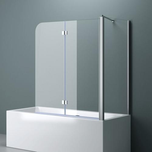 70x120x140cm Design-Duschwand für Badewanne Badewannenaufsatz Duschabtrennung 6mm
