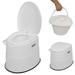 Portable Toilet with Anti-Slip Mat Outdoor Toilet Portable and Convenient Emergency Toilet for Camping Outdoor Activities or Long Boat Trips - White