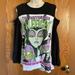 Disney Tops | Disney Cold Shoulder Shirt The Notorius Maleficent Long Sleeves Women's Size S | Color: Black/White | Size: S