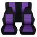 T274-Designcovers Fits 1997-2002 Jeep Wrangler TJ SE/Sport/Sahara 2door Cotton Seat Covers:Black and Purple - Full Set