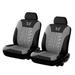 2Pcs Embroidery Tire Tread Car Front Seat Cover Black/Gray Slipcover Universal