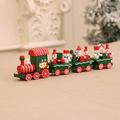 Cute Wooden Mini Train Ornaments Kids Gift Toys for Christmas Home Party Kindergarten Decoration 4 Styles