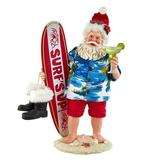 Kurt Adler 11-Inch FabrichÃ© Santa with Surfboard and Drink