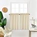 EastVita Ivory Tier Curtains Waffle Woven Textured Short Window Curtain for Cafe Bathroom Kitchen & Kids Bedroom Rod Pocket Curtains