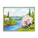 Designart A Bright Blue Sky Over Spring Landscape Traditional Framed Canvas Wall Art Print