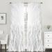 YouLoveIt 2pc Ruffled Curtain Panel Cascade Shabby Chic Sheer Vertical Ruffled Tier Window Curtain Panel for Bedroom Living Room Curtain Panel