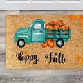 Fall Harvest Welcome Doormat Thanksgiving Theme Door Decoration Welcome Mat Pumpkin Gnome Entrance Rug for Indoor or Outdoor Doormat