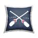 Stupell Industries Lake Life Phrase Crossed Oars Nautical Coastal Blue 18 x 7 x 18 Decorative Pillows