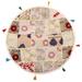 Stylo Culture Ethnic Round Throw Pillows For Bedroom Vintage Patchwork Floor Cushion Cover White 22 Big Sitting Cushions Decorative Decor Tuffet Seat Pouf Cover Footstool Cotton Embroidered 1 Pc