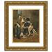 John Emms 12x14 Gold Ornate Wood Frame and Double Matted Museum Art Print Titled - Foxhounds at a Kennel Door