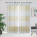 HOMERRY 52 W x 84 L Striped Semi Sheer Curtains Branch Siver Stamping Light Filtering Window Drapes for Bedroom Living Room Yellow 2 Panels