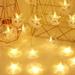 DYstyle 10LED 1.5 Meters LED Star Moon String Lights Battery Powered Star Fairy String Lights LED Kerosene String Lights Warm White Festival Decorative String Lights