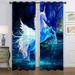 Yipa 2pcs Grommet Blackout Window Curtain Thermal Insulated Room Darkening Curtain Unicorn Printed Window Drape for Kids Bedroom Living Room #11 W:45 xL:106