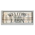 Stupell Industries Cabin Welcome Sign Rustic Pine Trees Text Design 30 x 13 Design by Kim Allen