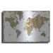 Luxe Metal Art Gilded Map by Wild Apple Portfolio Metal Wall Art 36 x24