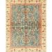 Ahgly Company Indoor Rectangle Abstract Brown Gold Oriental Area Rugs 5 x 8