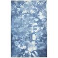 5 X 8 Rug Wool Blue Modern Hand Tufted Shibori Tie Dye Room Size Carpet